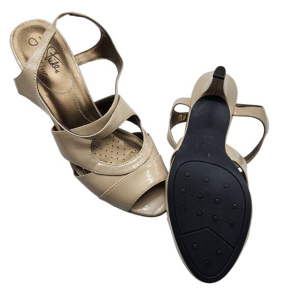Life Stride "Viking" Strappy Beige Peep-toe Slingback High-heeled Sandals SZ 9M - Picture 3 of 12